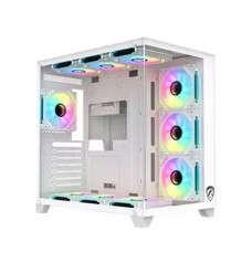 PC Power ICEBERG V3 Mid Tower ARGB 10 Fan Gaming Casing (White)